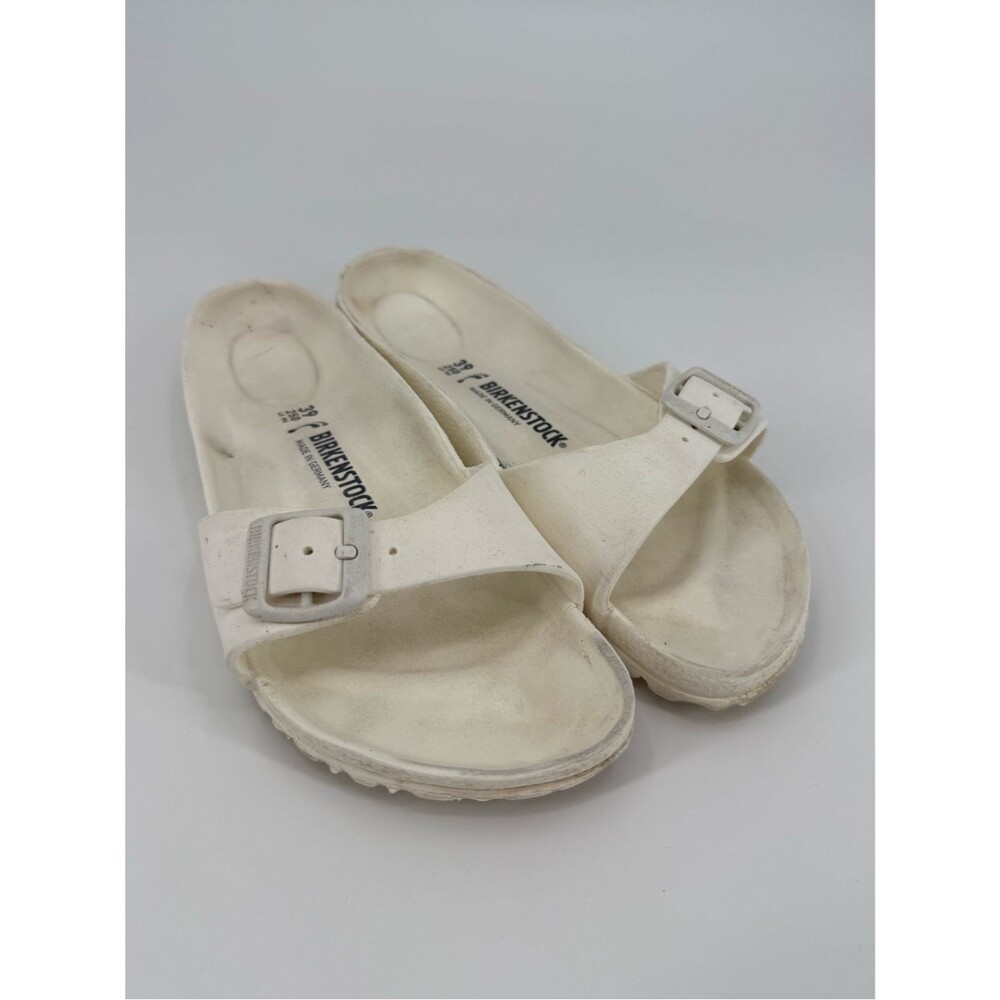 Birkenstock Madrid Essentials Single Strap Slide Sandal | White | 39 (8 / 8.5)